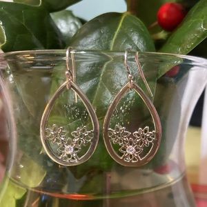 Sensitive Ears Nickel Free CZ Dangle Tear Drop earrings